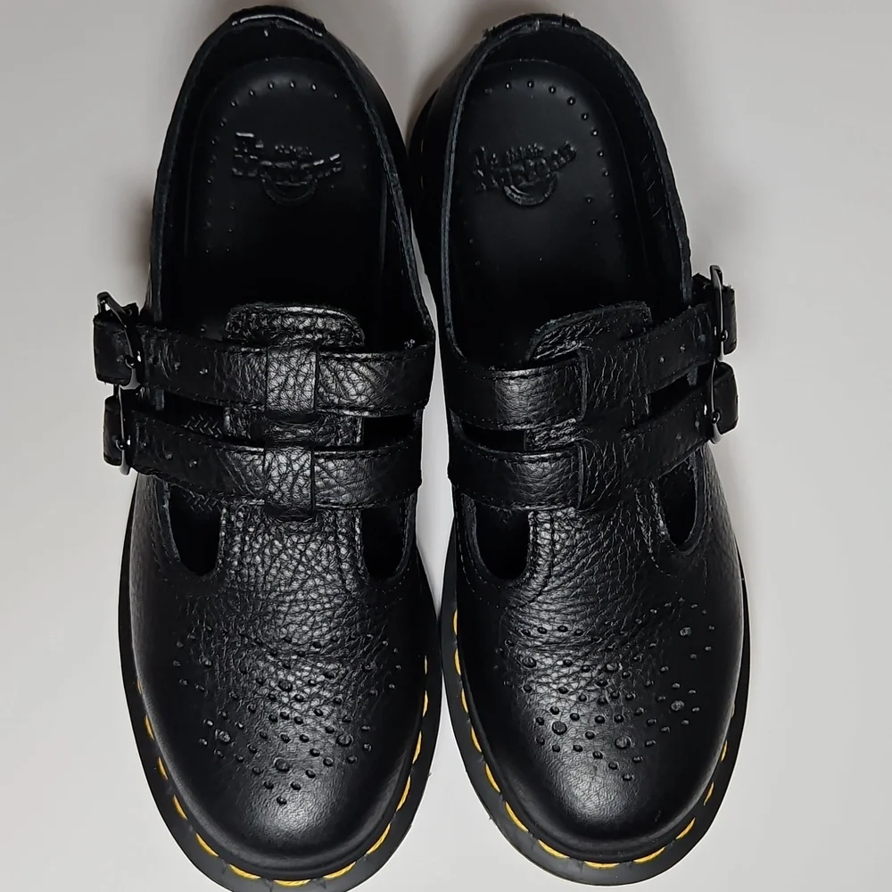 Dr Martens Black Kids Shoes with Buckle Straps